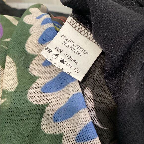 Viviana Gabeiras Long Sleeve Mesh Print Multicolor Silver Crinkle Maxi Dress XL - Picture 11 of 11